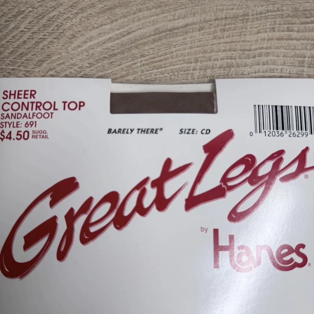 Hanes Great Legs Sheer Control Top Pantyhose Nude Hosiery Classic 3 Pack Size CD
